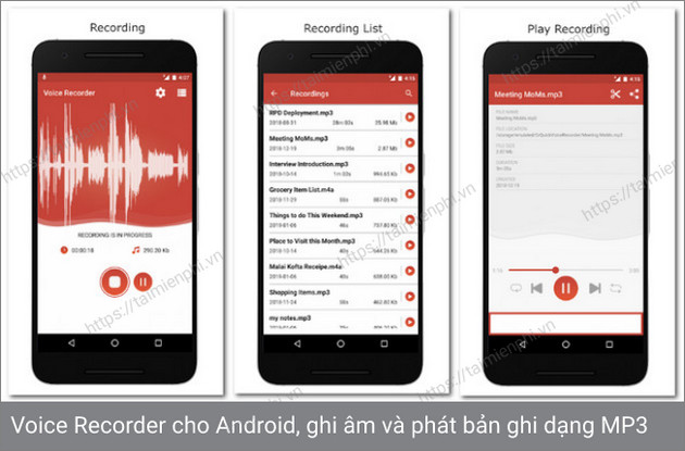 voice recorder cho android