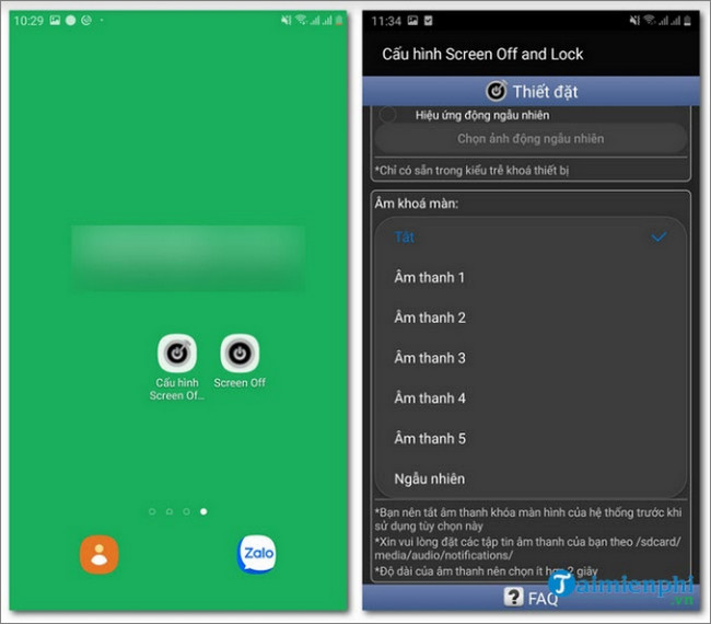 Download Screen Off and Lock cho Android 1.17.3 Mở khóa màn hình điệ
