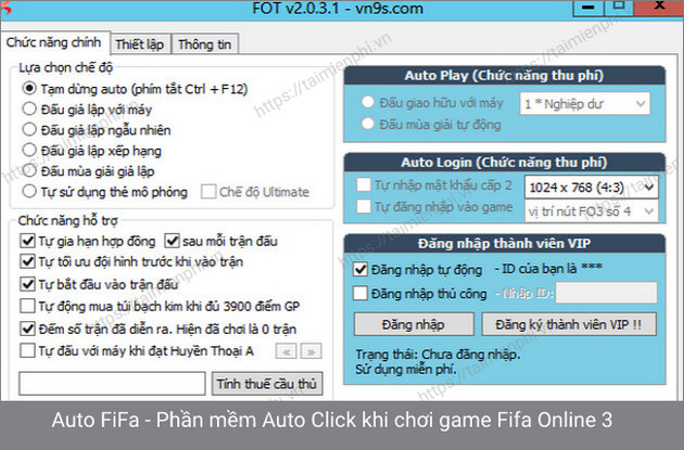 Auto FiFa – Phần mềm Auto Click khi chơi game Fifa Online 3 -taimienph