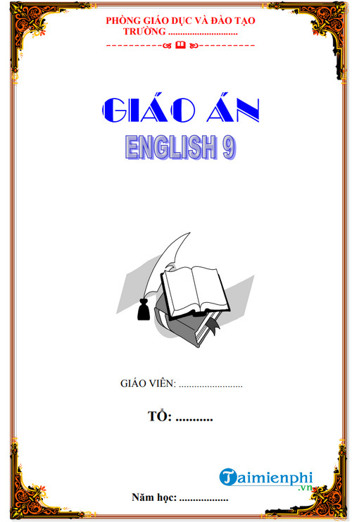 Mẫu bìa giáo án Tiếng Anh, Mẫu bìa cho giáo viên tiếng Anh -taimienphi