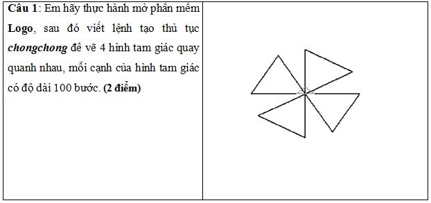 Đề thi Tin học lớp 5: \