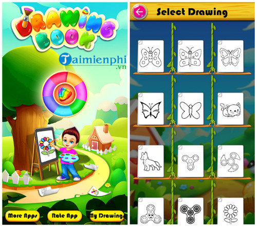 drawing and coloring book game