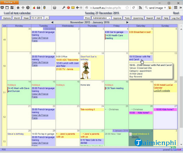 Download LuxCal Event Calendar 4.7.3M Chương trình lên lịch, nhắc nh