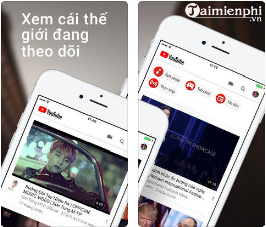youtube cho iphone