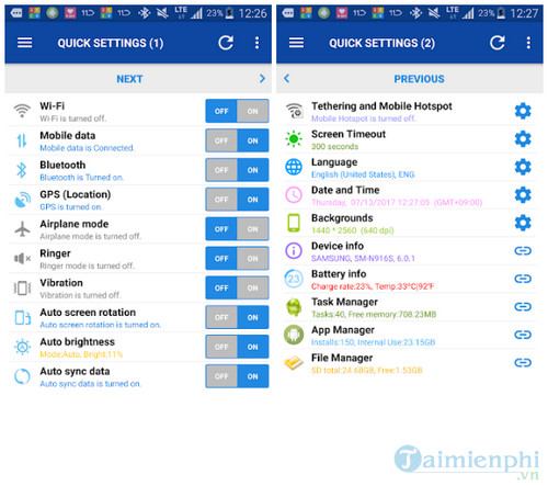 smart quick settings