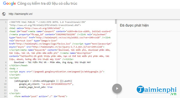 Download Google Structured Data Testing Tool Mới nhất - Công cụ kiểm t