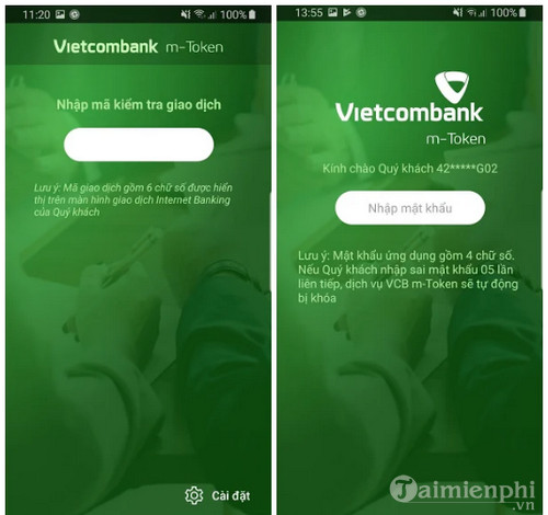 Vcb Token Challenge Code Download VCB m Token Cho Android - Ứng dụng tạo mã xác thực OTP Vietco