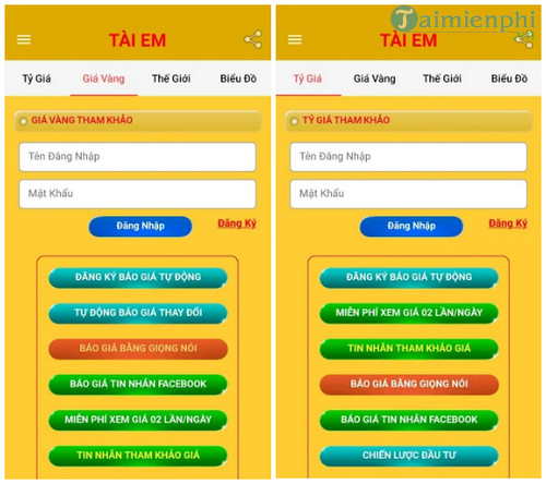 Tai Em Download Tai Em Cho Android - Ứng dụng theo dõi giá vàng và ngoại tệ t