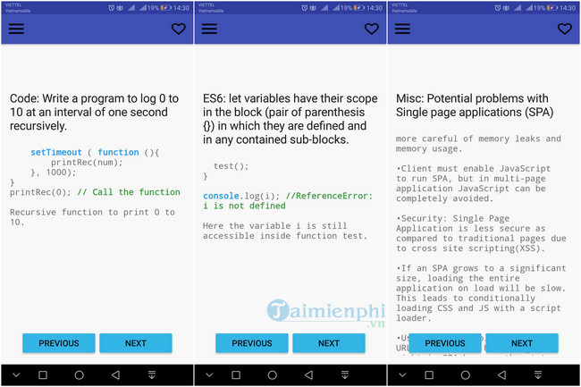 Tải JSOne, ứng dụng học lập trình javascript cho Android -taimienphi.v