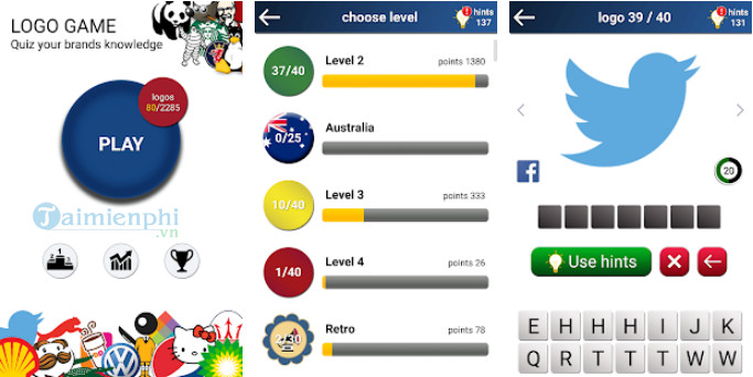 Download Quiz: Logo game Cho Android - Game giải đố đoán logo cho điện