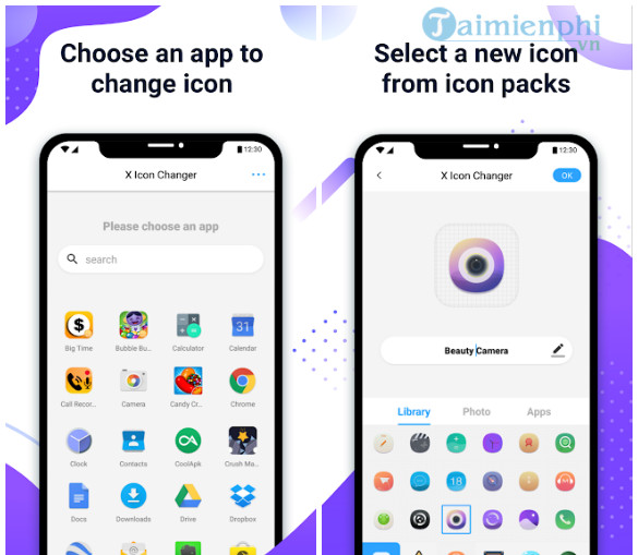 X Icon Changer cho Android giúp bạn dễ dàng tùy biến biểu tượng ứng dụng trên điện thoại của mình. Bạn có thể thay đổi biểu tượng của ứng dụng yêu thích của mình để nó trông đẹp, độc đáo hơn. Ngoài ra, X Icon Changer còn cung cấp nhiều biểu tượng đẹp để bạn lựa chọn. Để biết thêm chi tiết, xem hình ảnh liên quan đến từ khóa này.