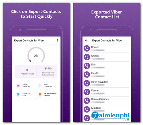 export contacts of viber