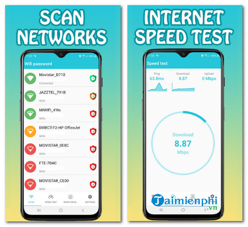 wifi password and internet speed test