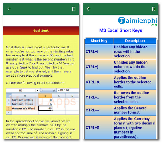 for excel course