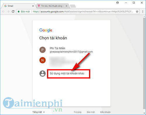 dang nhap nhieu tai khoan tren gmail