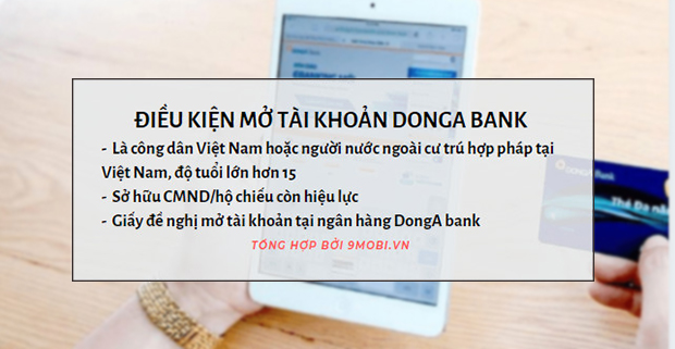 Mở tài khoản DongA, ngân hàng thương mại cổ phần