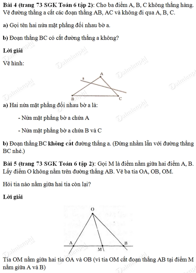 Giải toán lớp 6 tập 2 trang 73, bài 1,2,3,4,5 SGK