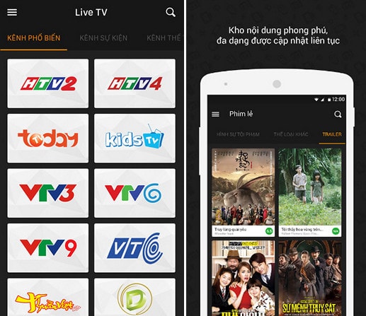 ung dung xem tv android
