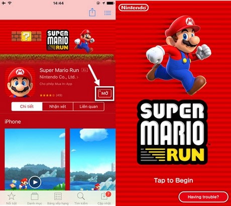 Cách cài Super Mario Run trên iPhone, iPad