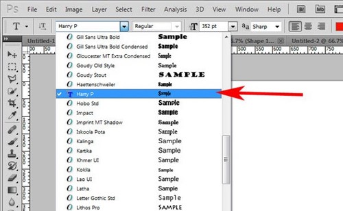 chỉnh kiểu chữ trong photoshop
