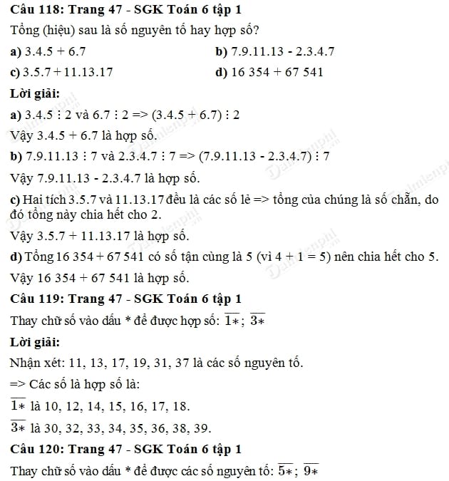 giai toan lop 6 so nguyen to hop so bang so nguyen to