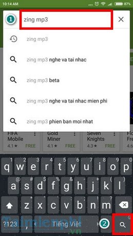 Cài Zing Mp3 trên điện thoại Android