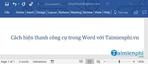 cach hien thanh cong cu trong word 2