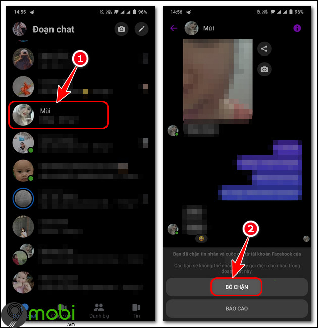 cach bo chan messenger tren android