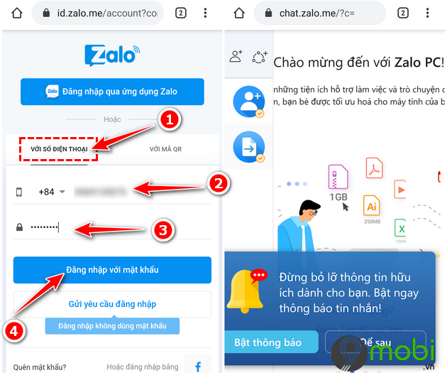 Cach đăng Nhập Zalo Va Sử Dụng Zalo Tren Trinh Duyệt Web điện Thoại