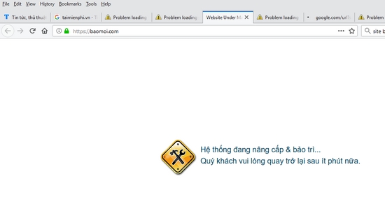 Không vào được cổng 360game, Zing MP3, Zing TV, Baomoi, Zalo, báo Zing new