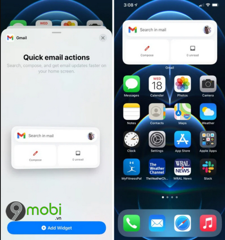 gmail cho ios nhan ho tro widget ios 14 voi ban cap nhat moi nhat