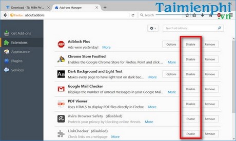 Bật tắt extension trên Firefox, bật tắt tiện ích mở rộng Firefox