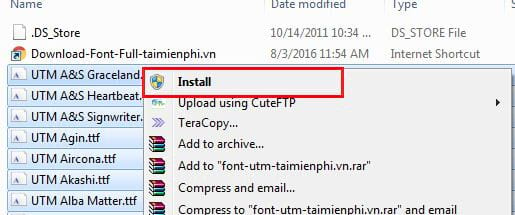 how to use the utm font to Viet Chu