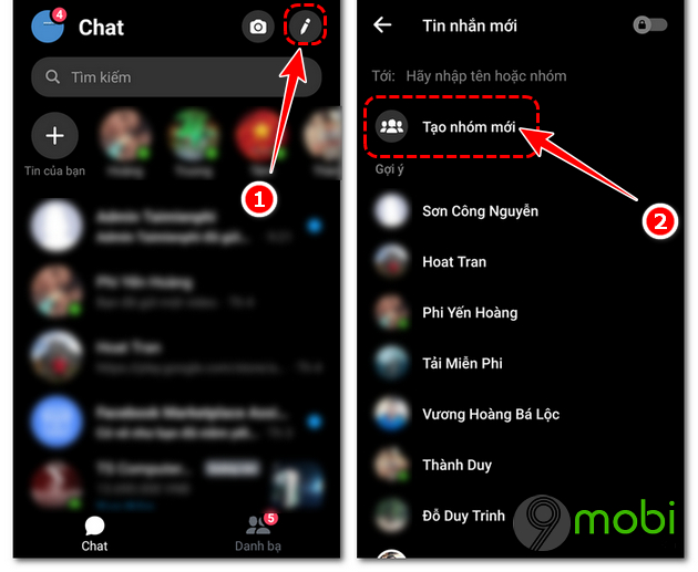 cach tao nhom chat facebook messenger