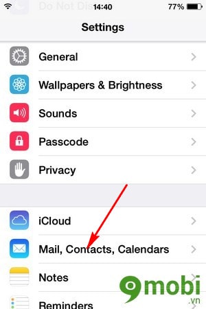 đổi password mail trên iPhone