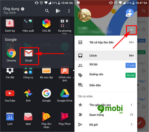 cach dang nhap gmail tren dien thoai htc 2