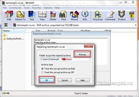 Cách sửa lỗi Winrar diagnostic messages, file nén tải về bị lỗi 1