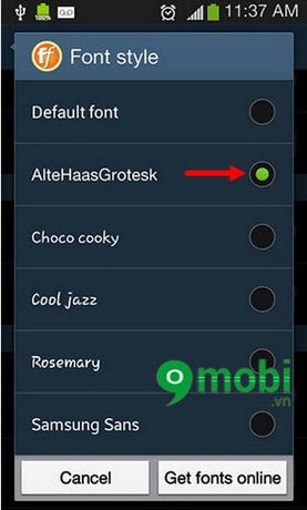 doi font chu samsung