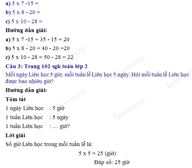 giai toan 2 trang 102 sgk luyen tap 2