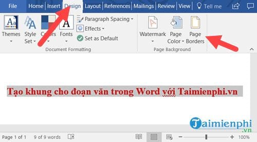 cach tao khung cho doan van ban trong word 2