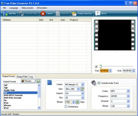 chuyen doi video bang Free Video Converter