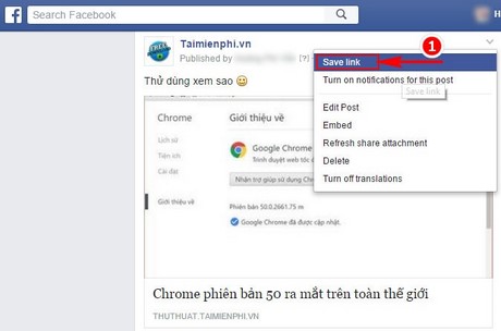 Cách lưu bài viết, liên kết trên Facebook