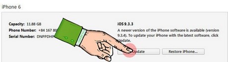 Nâng cấp iOS 9.3.4 qua iTunes