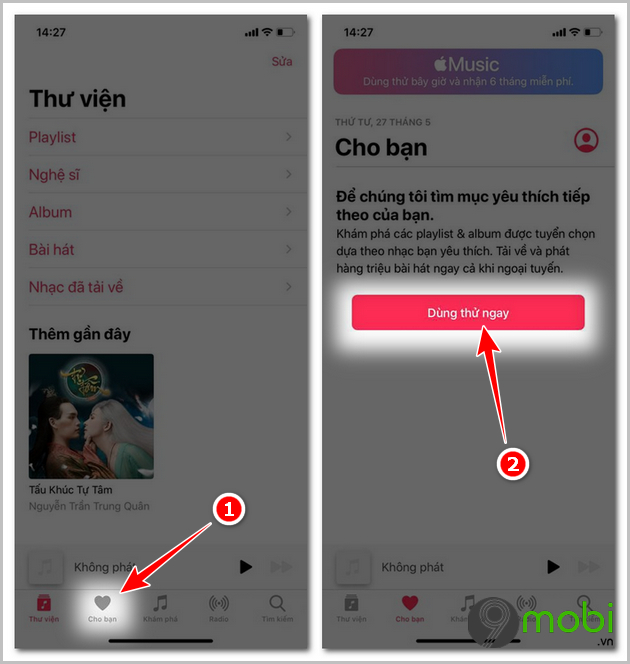 cach dang ky apple music tren iphone goi ca nhan
