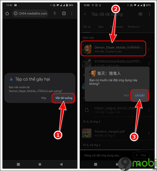 cach tai demon slayer mobile tren Android