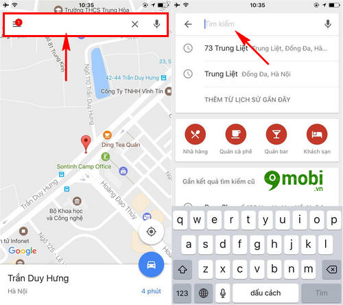 xem huong dan chi duong tren man hinh khoa iphone bang google maps 2