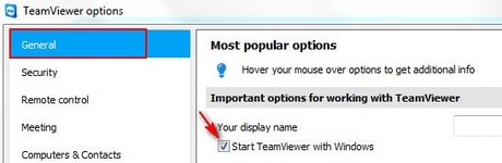 Bật tính năng tự khởi động cùng Windows của TeamViewer