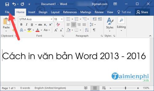 Cách in văn bản trong Word 2016, 2013, 2010, 2007, 2003, 2019