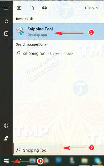 Capture screenshots with snipping tool