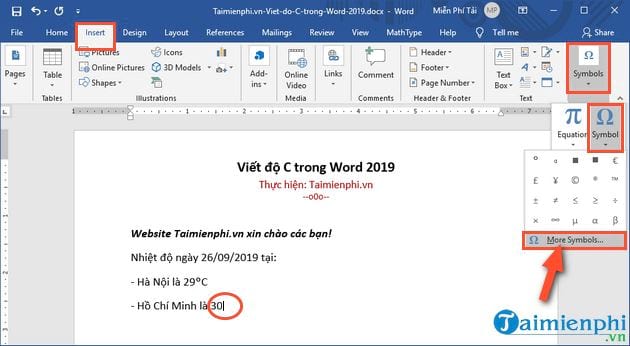 cach viet do c trong word 2019 2